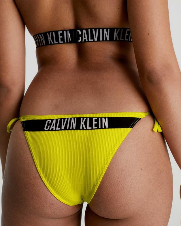 Braga bikini Calvin Klein String Side Tie Intense Power amarillo negro mujer - #3