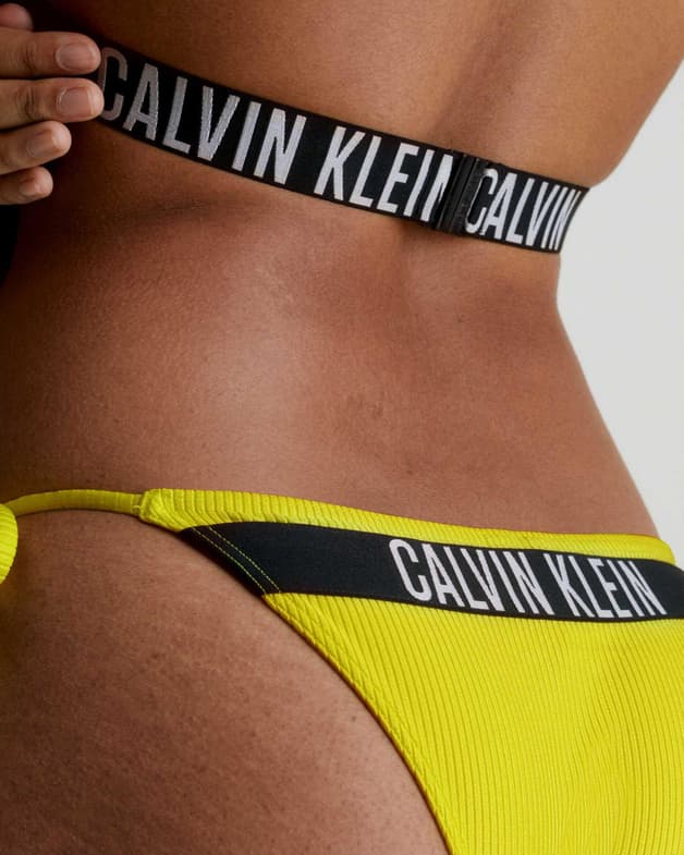 Braga bikini Calvin Klein String Side Tie Intense Power amarillo negro mujer - #4