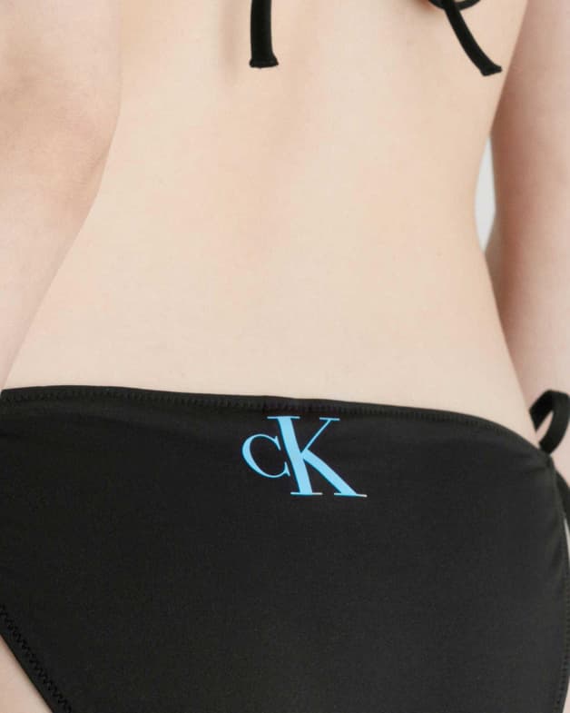Braga bikini Calvin Klein String Side Tie CK Monogram negro azul cielo mujer - #4
