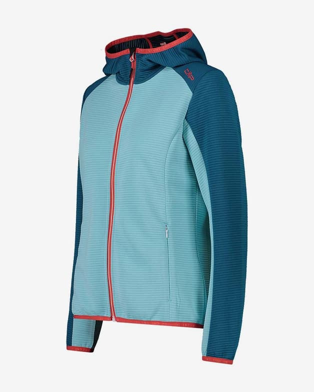 Chaqueta con capucha CMP Striped Jaquard azul celeste rojo mujer - #2