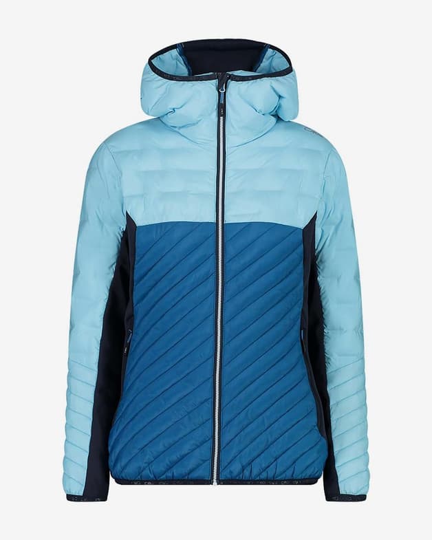 Chaqueta con capucha CMP Hybrid Fix PrimaLoft azul celeste mujer - #1