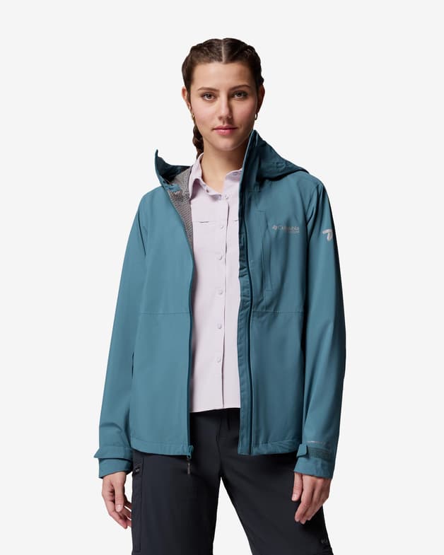 Chaqueta con capucha Columbia Ampli-Dry II Shell azul verdoso mujer - #4