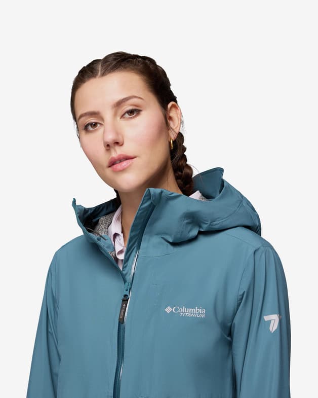 Chaqueta con capucha Columbia Ampli-Dry II Shell azul verdoso mujer - #6