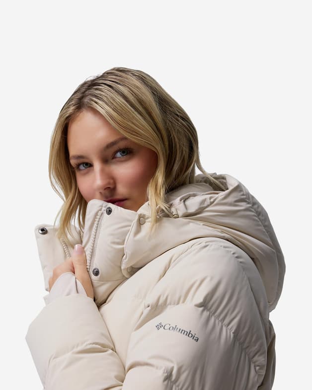 Chaqueta con capucha Columbia Amaze Puff Long beige claro mujer - #22