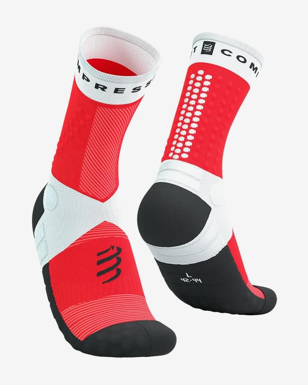 Calcetines Compressport Ultra Trail v2.0 rojo blanco negro - #1