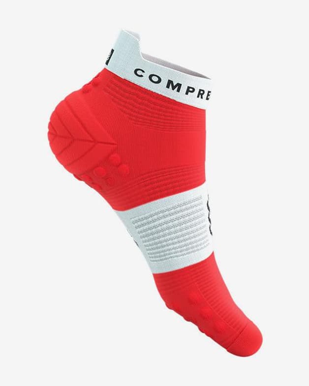 Calcetines Compressport Pro Racing v4.0 Run Low rojo brillante blanco - #3