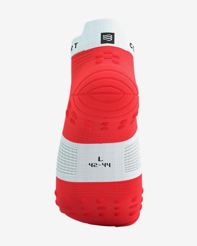 Calcetines Compressport Pro Racing v4.0 Run Low rojo brillante blanco - #5
