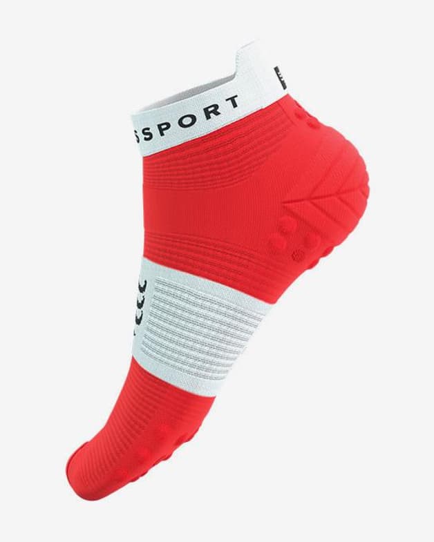 Calcetines Compressport Pro Racing v4.0 Run Low rojo brillante blanco - #7