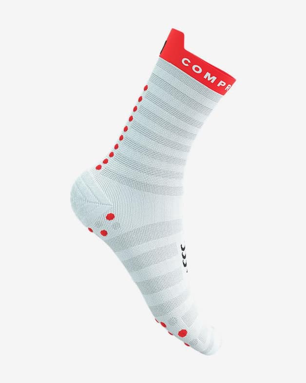 Calcetines Compressport Pro Racing v4.0 Ultralight Run High blanco rojo negro - #5