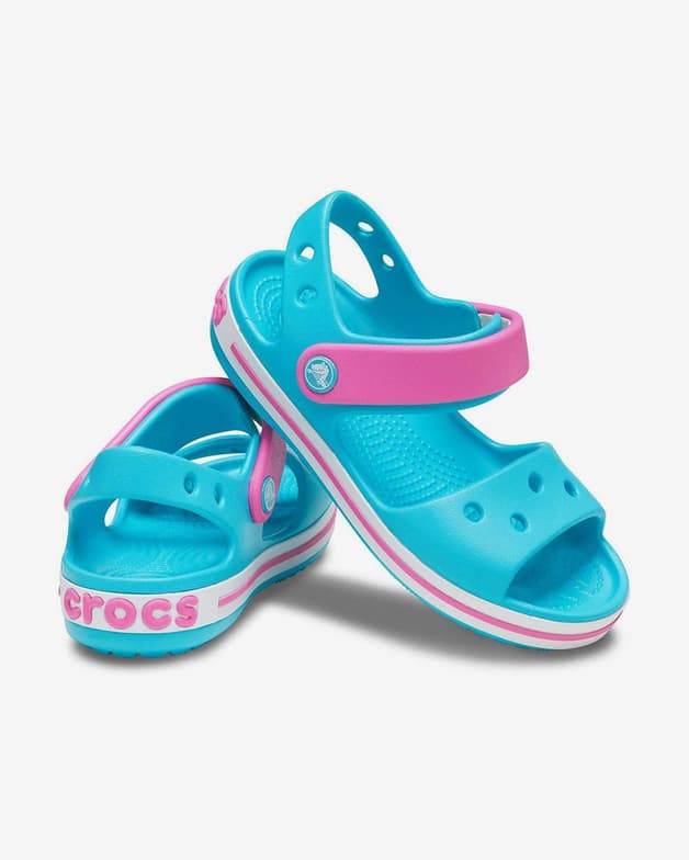 Sandalias Crocs Crocband azul turquesa rosa infantil - #3