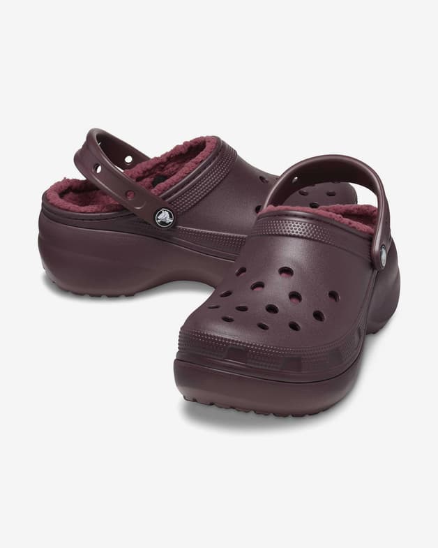 Crocs Classic Plataform Lined Clog burdeos mujer - #2