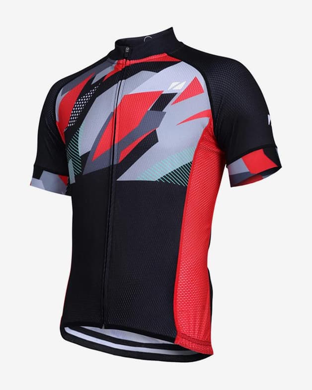 Maillot Zone3 Coolmax Mesh manga corta negro rojo gris - #1