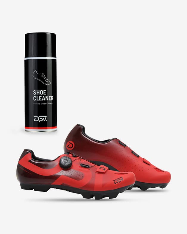 Kit Zapatillas DPV Proteus MTB rojo + Detergente para zapatillas DPV Shoe Cleaner 400 ml - #1