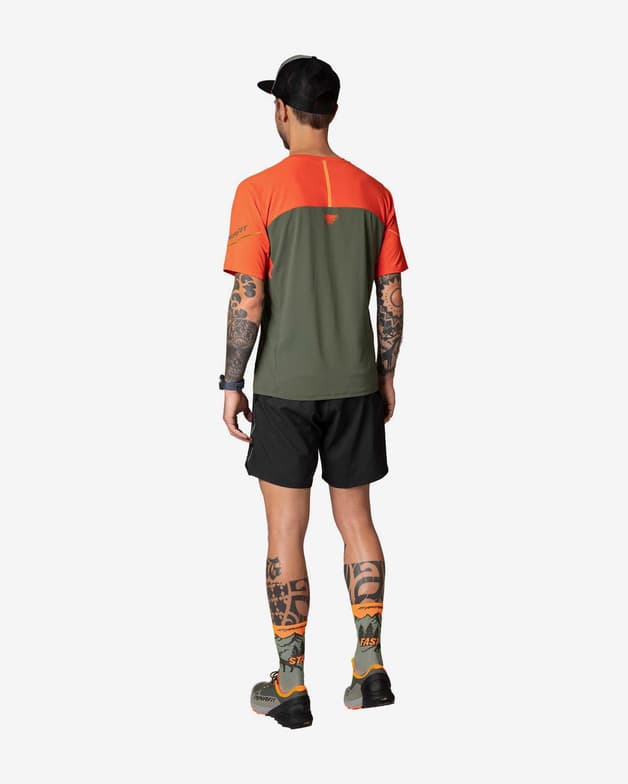 Camiseta Dynafit Alpine Pro manga corta verde oliva naranja - #3