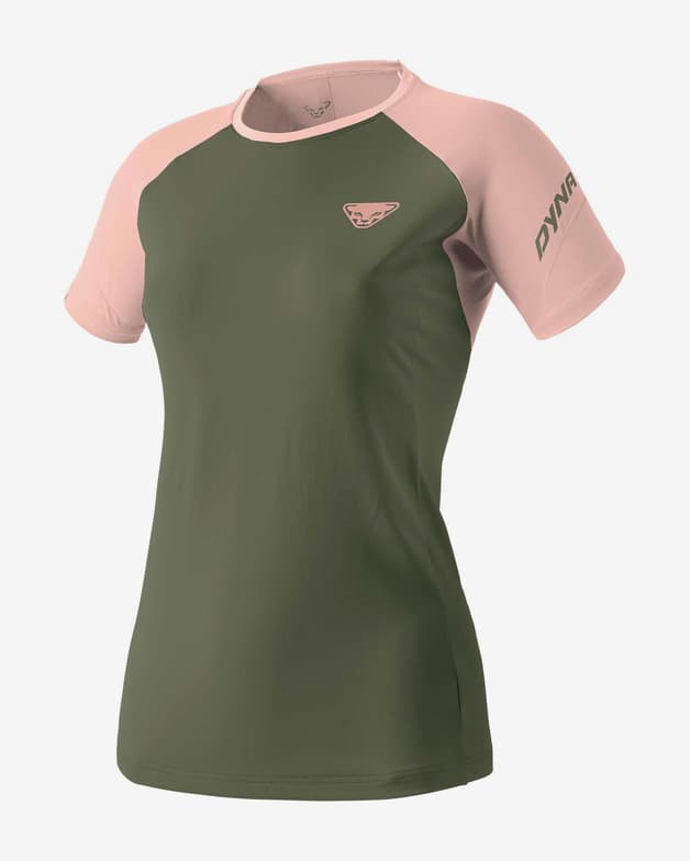 Camiseta Dynafit Alpine Pro manga corta verde oliva rosa claro mujer - #1