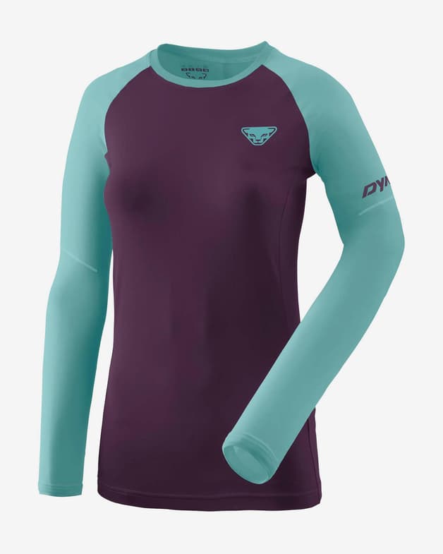 Camiseta Dynafit Alpine Pro manga larga granate azul celeste mujer - #1