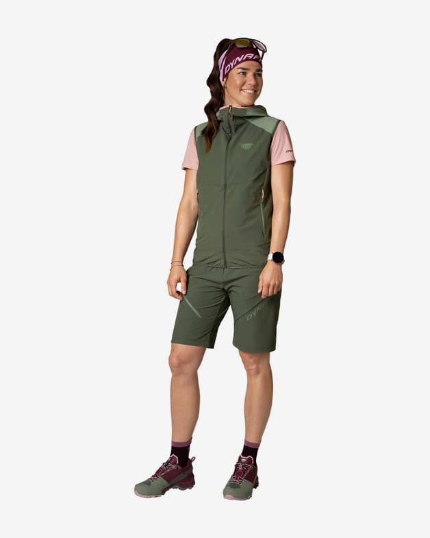 Pantalón corto Dynafit Transalper 4 Dynastretch verde oliva mujer - #2