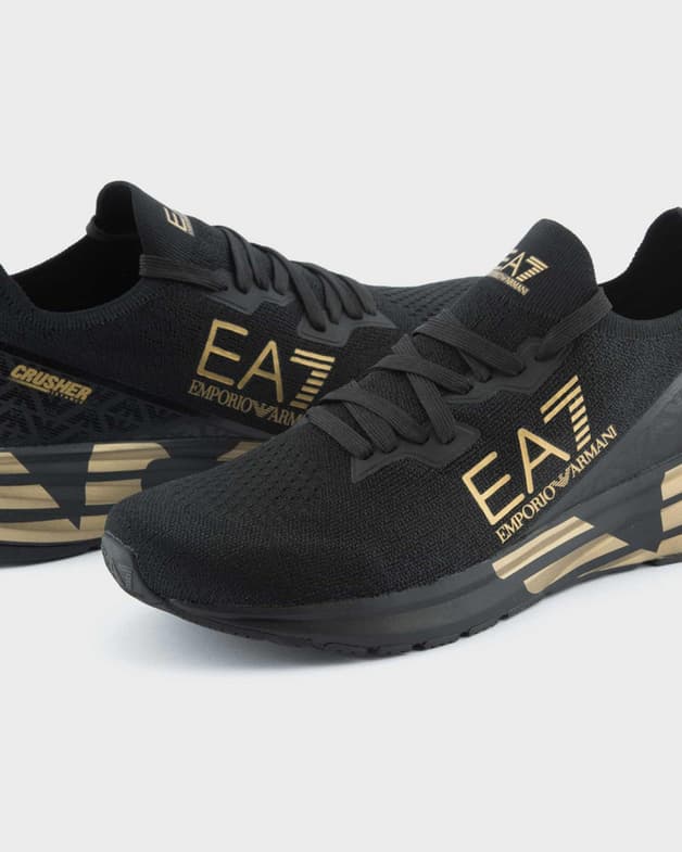 Zapatillas EA7 Emporio Armani Crusher Distance Knit negro dorado - #4