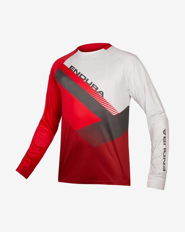 Maillot Endura MT500 Print T Danny 18 manga larga rojo blanco - #1