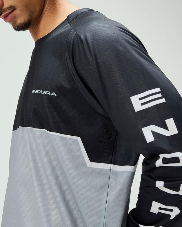 Maillot Endura Core Printed manga larga negro gris - #5