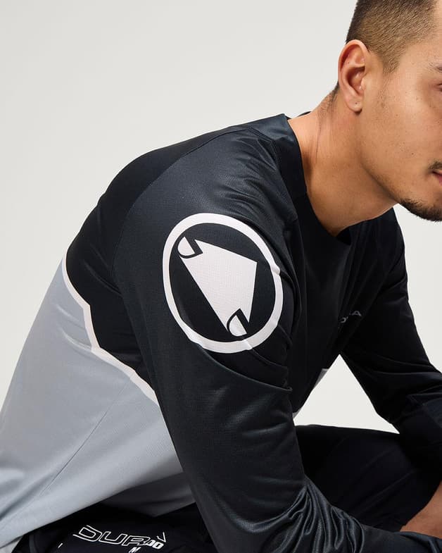 Maillot Endura Core Printed manga larga negro gris - #6