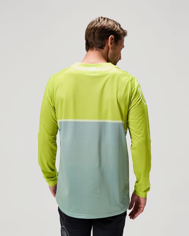 Maillot Endura Core imprimé manches longues jaune vert - #3