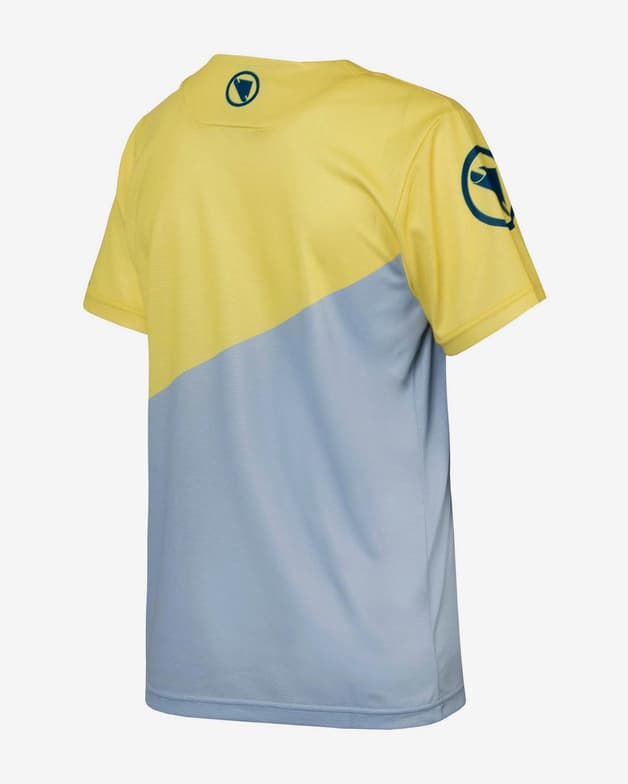 Maillot Endura SingleTrack Core II manga corta azul pastel amarillo infantil - #2