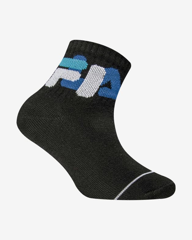 Calcetines Fila Quarter Recycled Fibers negro azul naranja infantil (3 pares) - #1