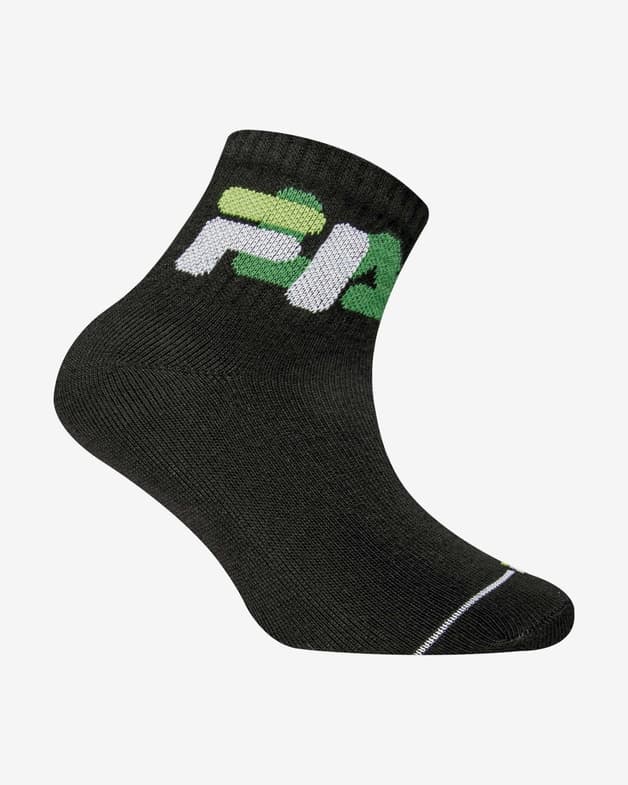 Calcetines Fila Quarter Recycled Fibers negro azul naranja infantil (3 pares) - #2