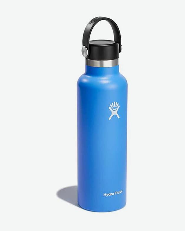 Bidón Hydro Flask 21 Oz Standard Mouth con tapa Flex Straw Cap azul - #1