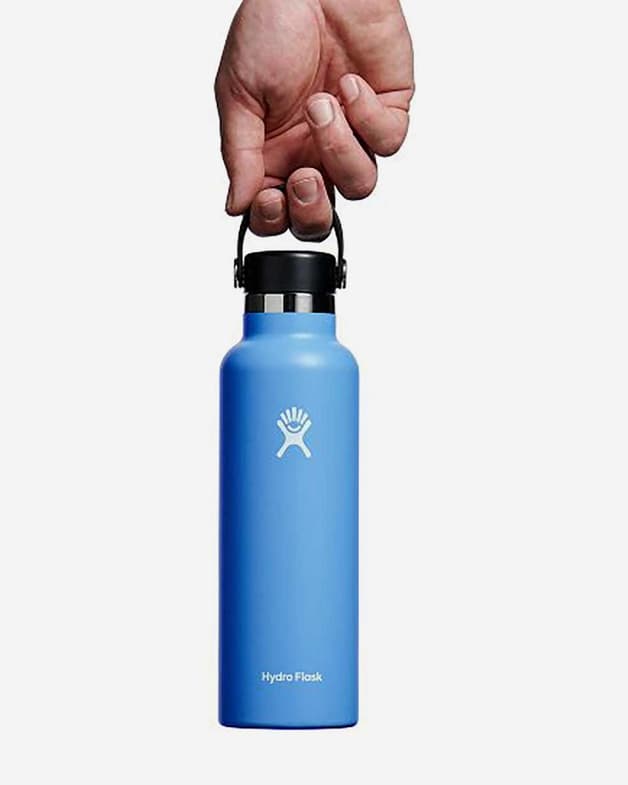Bidón Hydro Flask 21 Oz Standard Mouth con tapa Flex Straw Cap azul - #2