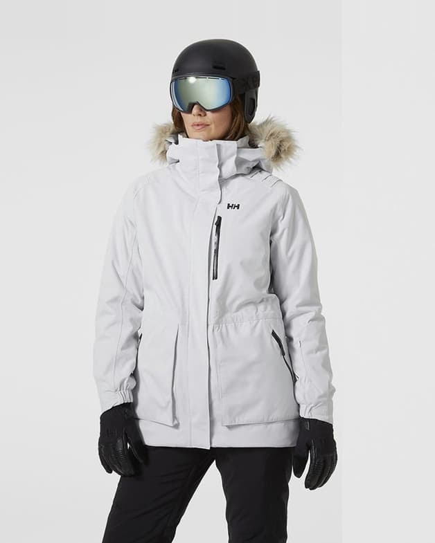 Chaqueta con capucha Helly Hansen Snowbird 2.0 PrimaLoft Ski Free blanco mujer - #1