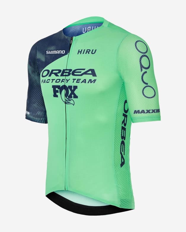 Maillot Hiru Orbea Factory Team 2025 Lab Race manga corta azul verde - #2