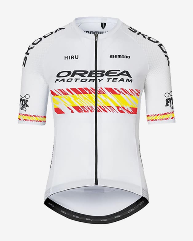 Hiru Orbea Factory Team Campeón España cykeltrøje kortærmet hvid dame - #1
