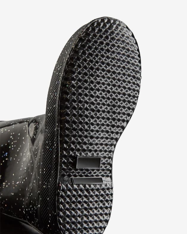 Botas Hunter Original Tall Kids First Giant Glitter negro brillante infantil  - #4