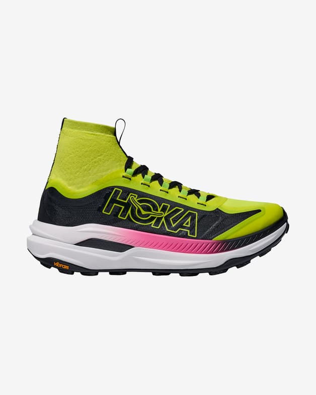 Zapatillas HOKA Tecton X3 verde lima negro rosa - #1