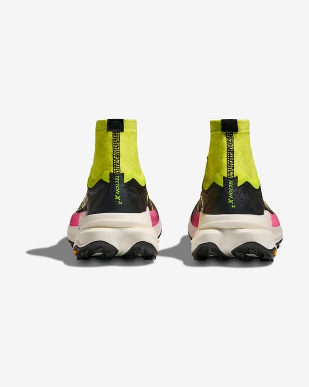 Zapatillas HOKA Tecton X3 verde lima negro rosa mujer - #5