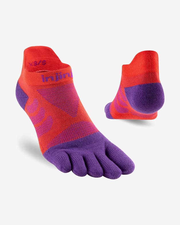 Calcetines Injinji Ultra Run No-Show rojo lila mujer - #2