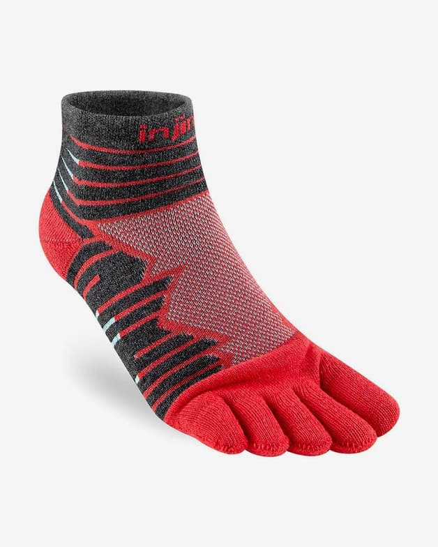 Calcetines Injinji Ultra Run Mini-Crew rojo gris - #1