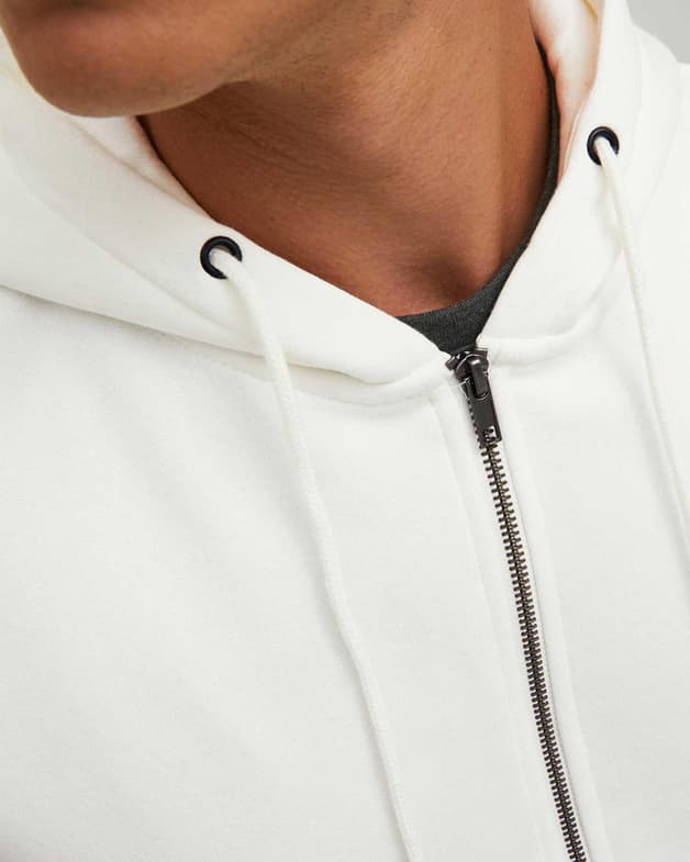 Sudadera con capucha Jack & Jones Basic Sweat Full Zip blanco - #6