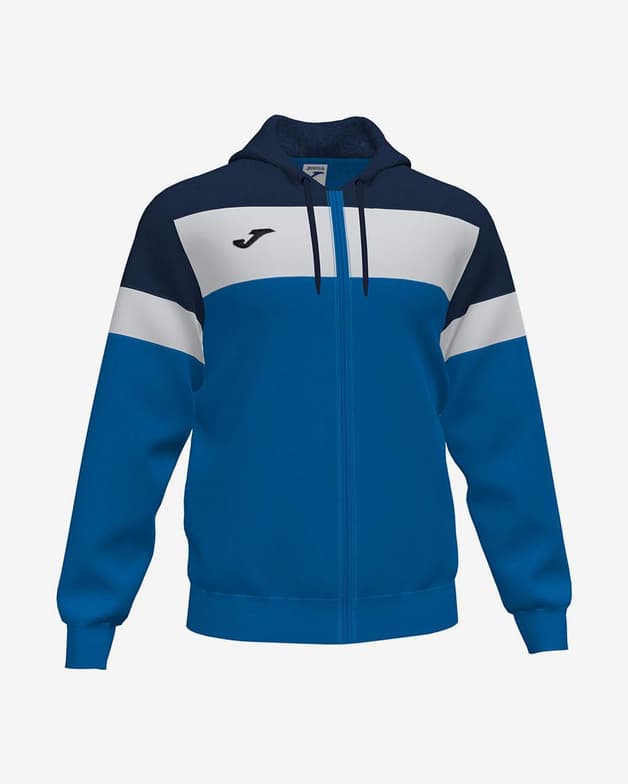 Sudadera con capucha Joma Crew IV Full Zip azul blanco - #1