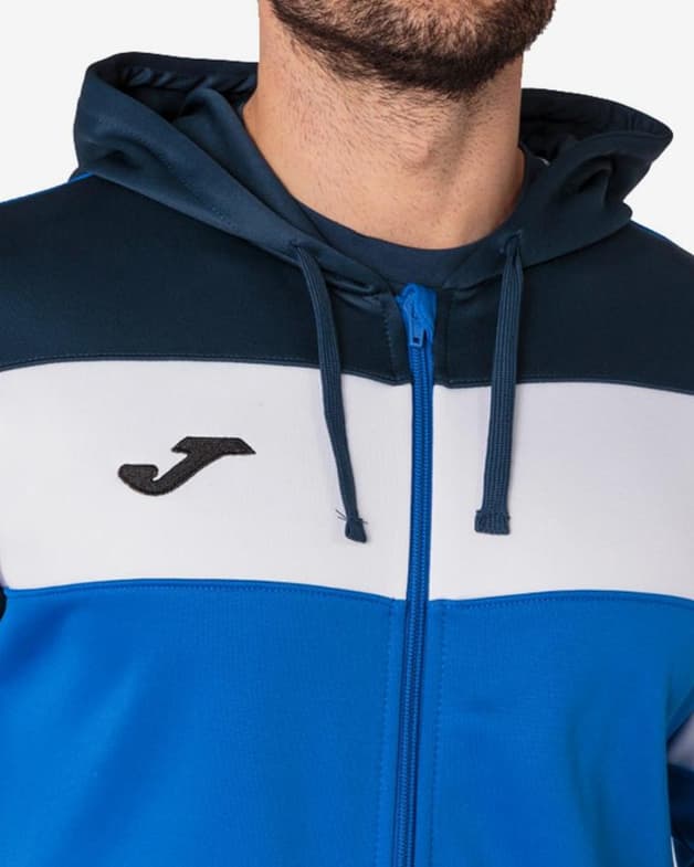 Sudadera con capucha Joma Crew IV Full Zip azul blanco - #4