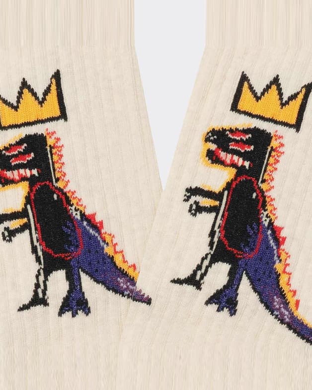 Calcetines Jimmy Lion Athletic Basquiat beige negro - #3