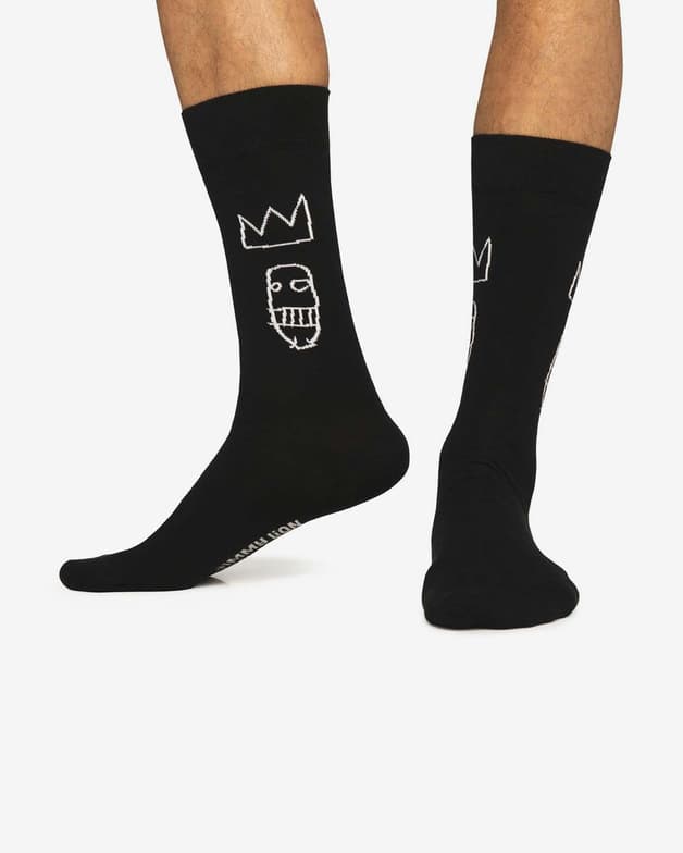 Calcetines Jimmy Lion Basquiat Sugar negro blanco - #2