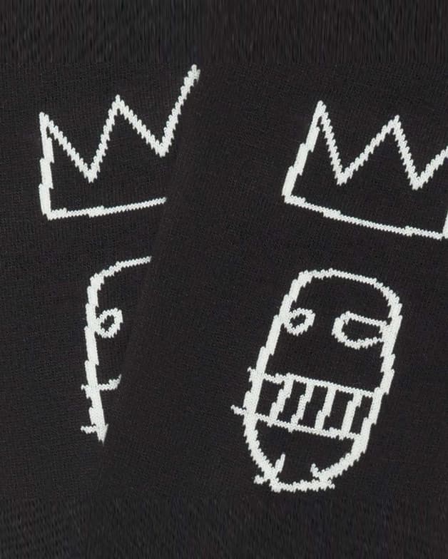 Calcetines Jimmy Lion Basquiat Sugar negro blanco - #3
