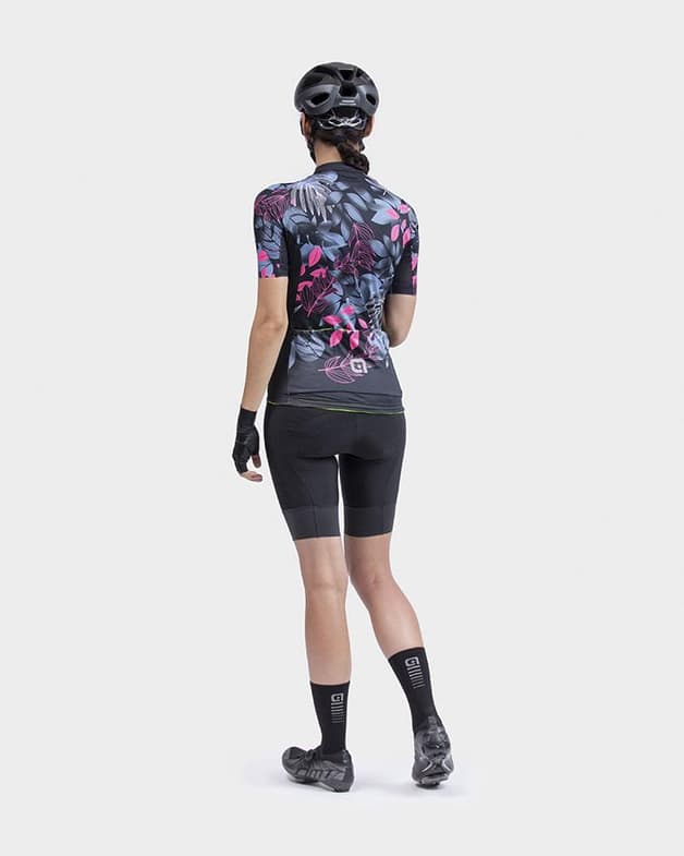 Maillot Alé PRS Garden manga corta negro azul rosa mujer - #4