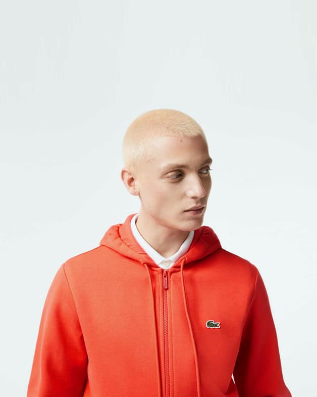 Sudadera con capucha Lacoste Colorblock Full Zip rojo anaranjado - #3