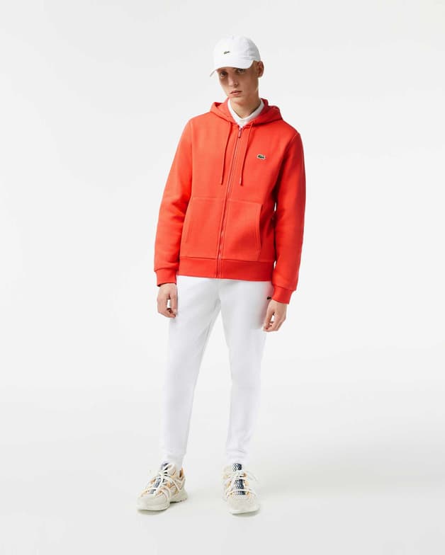 Sudadera con capucha Lacoste Colorblock Full Zip rojo anaranjado - #6