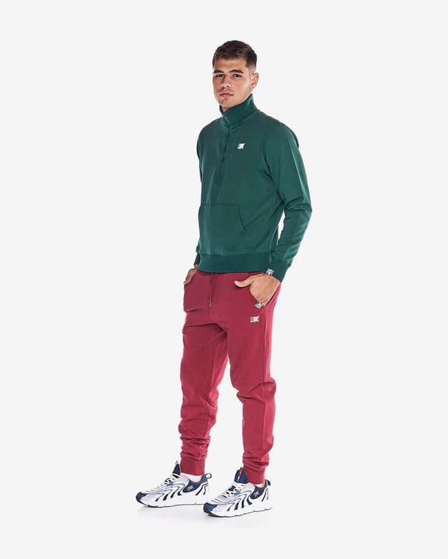 Sudadera Leone 1947 High Collar Basic Small Logo Half Zip verde blanco - #3
