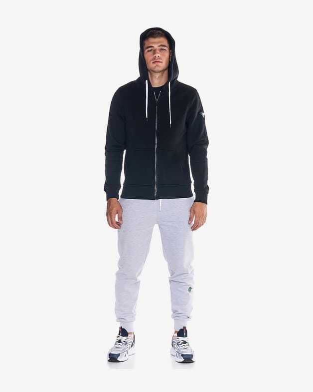 Sudadera con capucha Leone 1947 Heavy Basic Full Zip negro blanco - #2